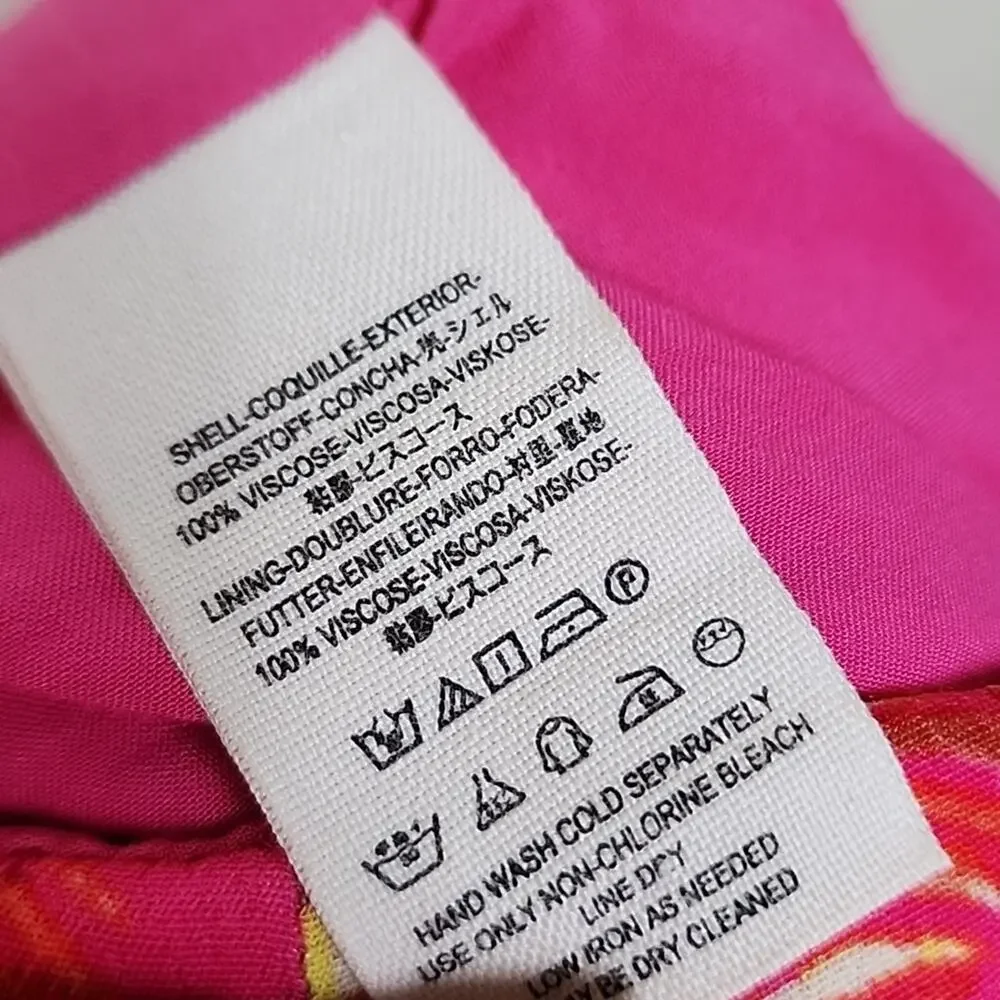 Free People Size 2 Hot Pink Tropical Floral Jumpsuit